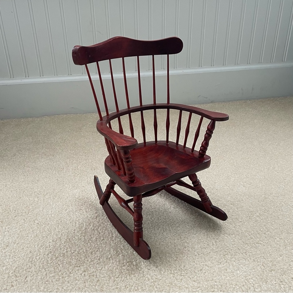 Vintage American Girl Cherry Wood Rocking Chair